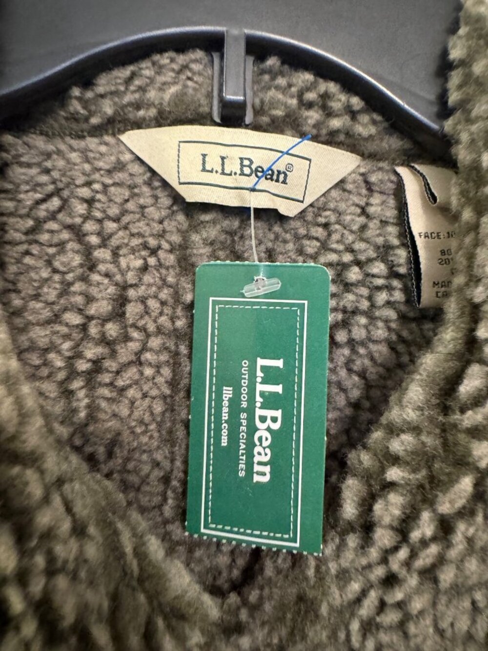 L.L. Bean Womens Medium Camel Sherpa Lined Suede Vest Button Front Outdoor - Picture 3 of 7